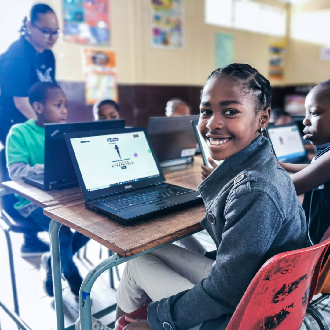 A grade six student learning maths effectively using iRainbow.