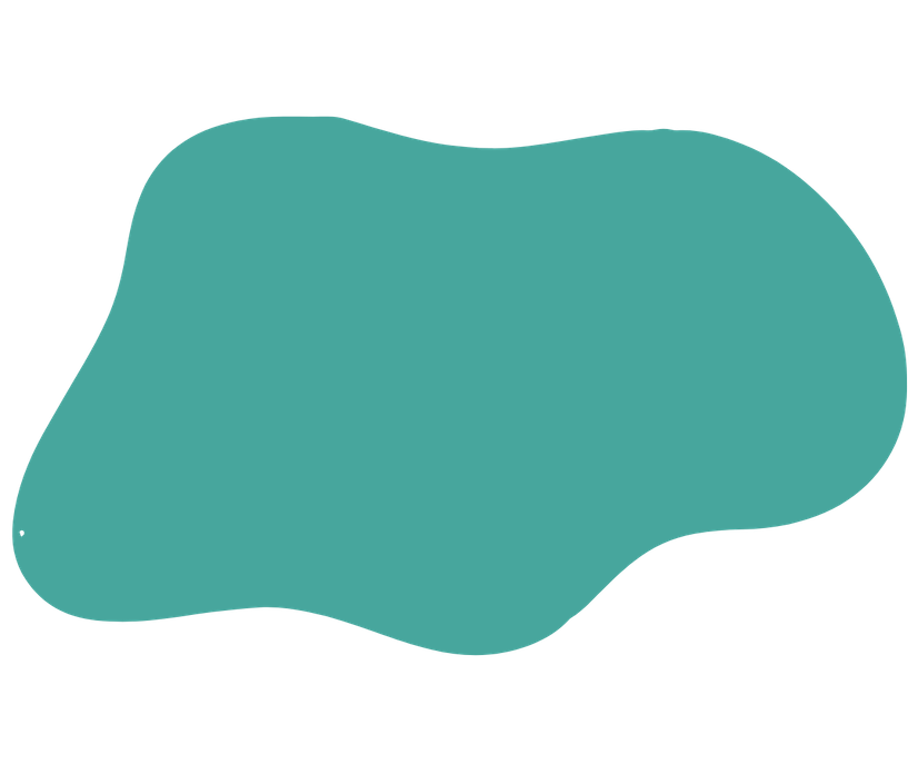 A green blob illustration