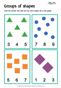 Free downloadable worksheet - group of shapes