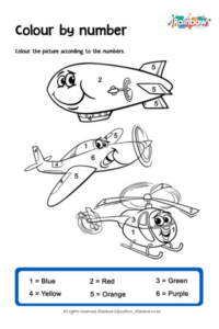 Free downloadable worksheet - colour by number