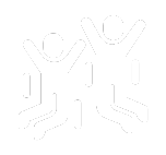 Two people jumping for joy in an illustration
