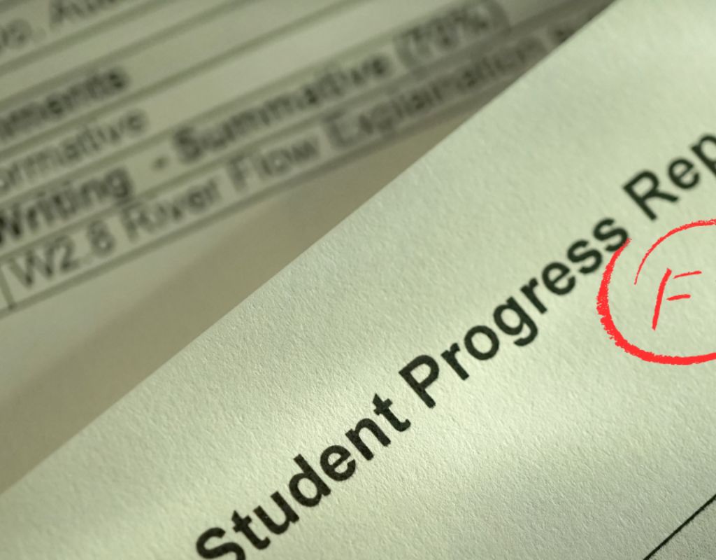 An image of a poor school report indicating a school mark dip